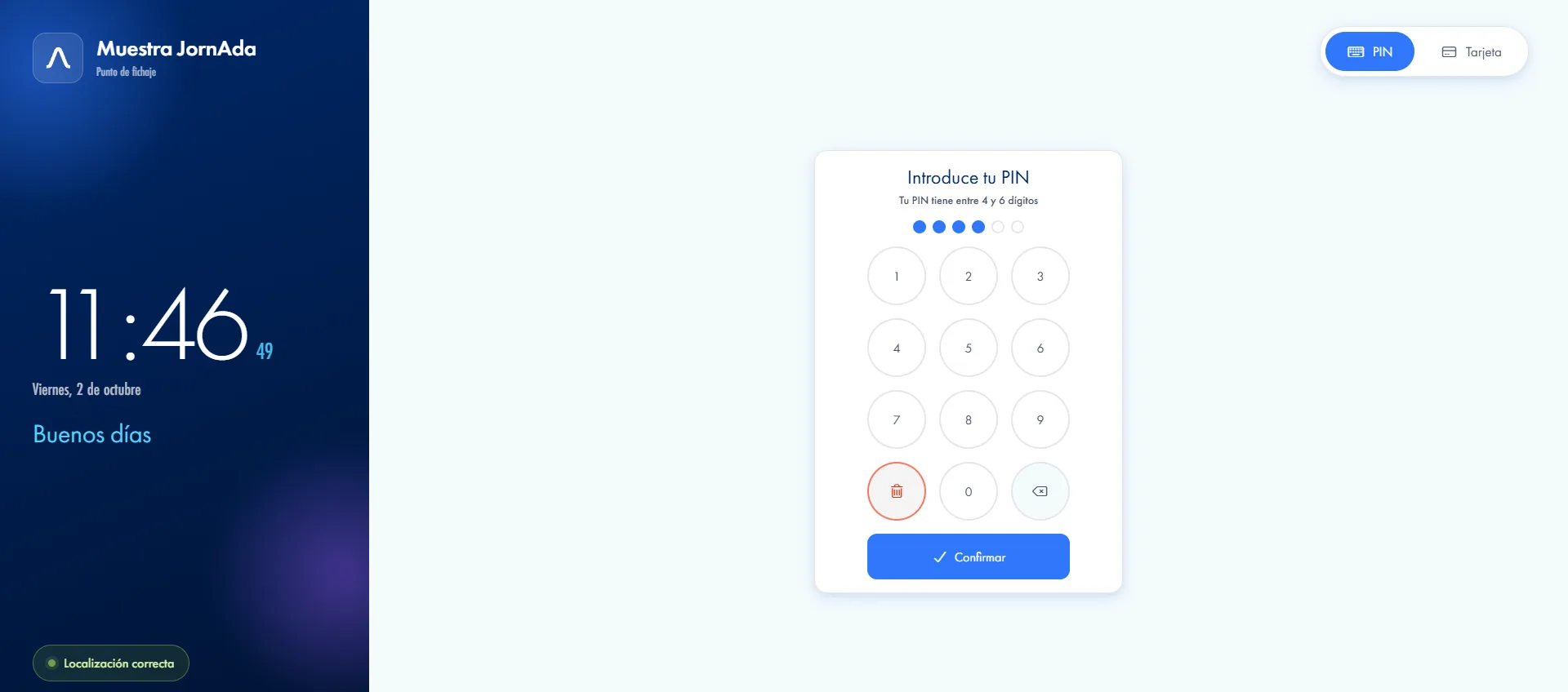 Kiosk mode for centralized clock-in
