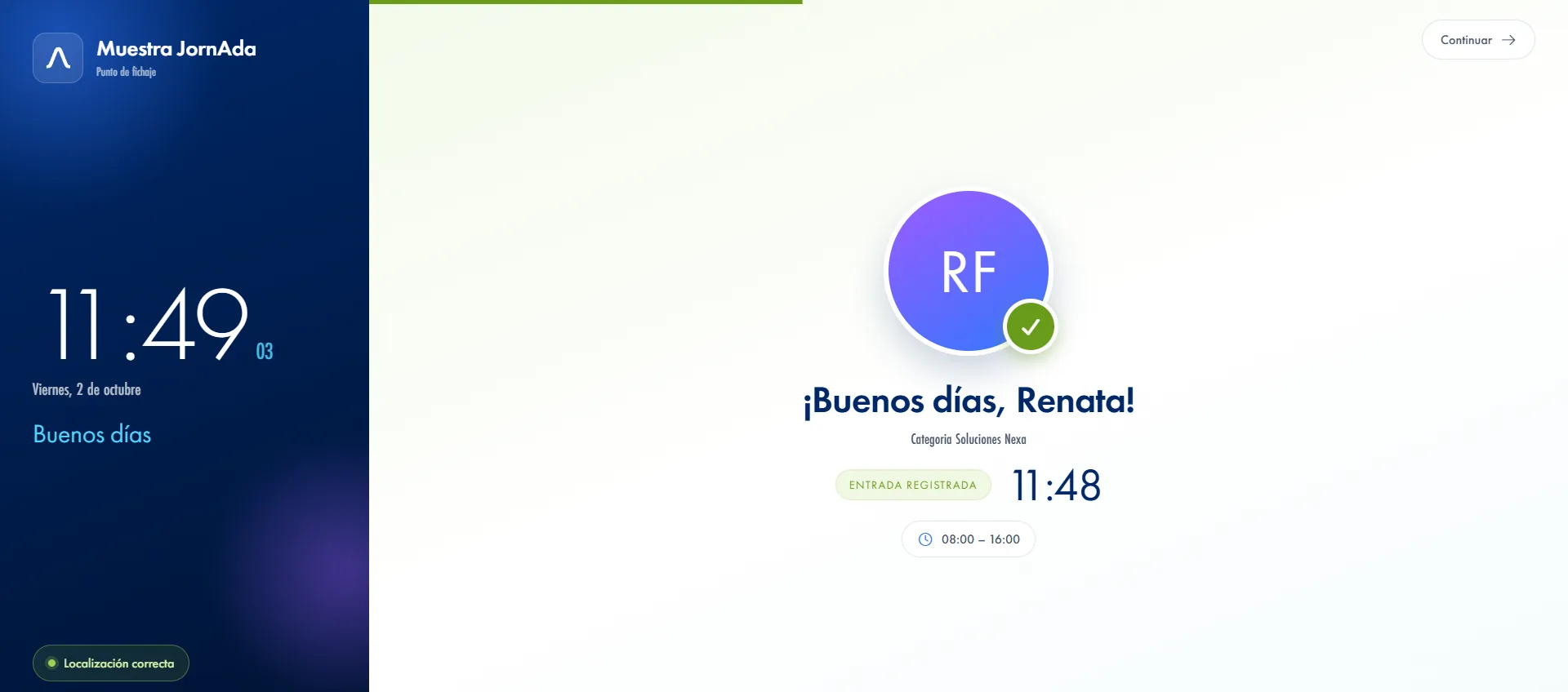 Kiosk mode for centralized clock-in