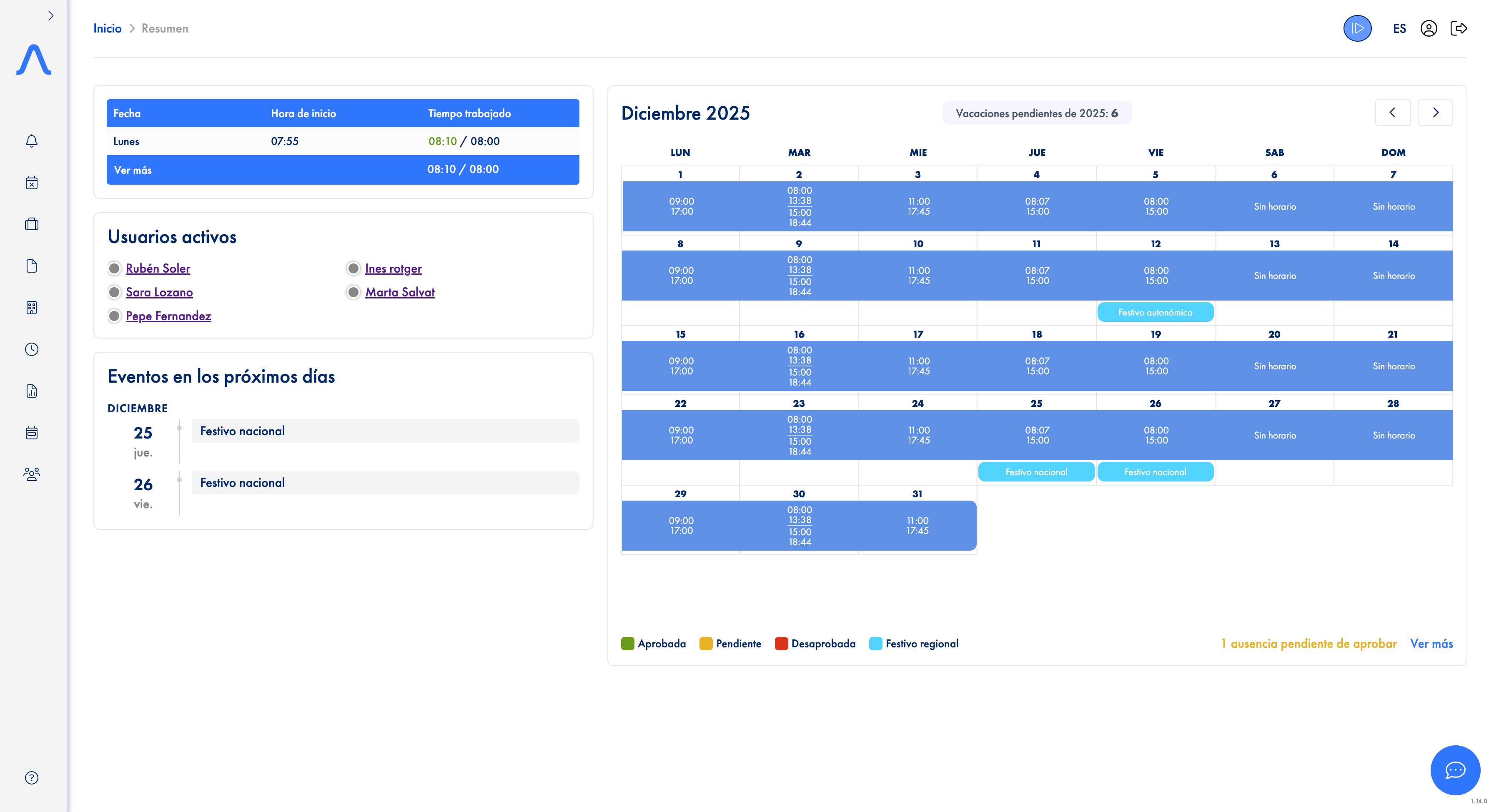 Gestiona el Horario de tu Empresa